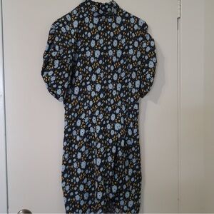 Nasty gal floral high neck dress with quarter sleeves